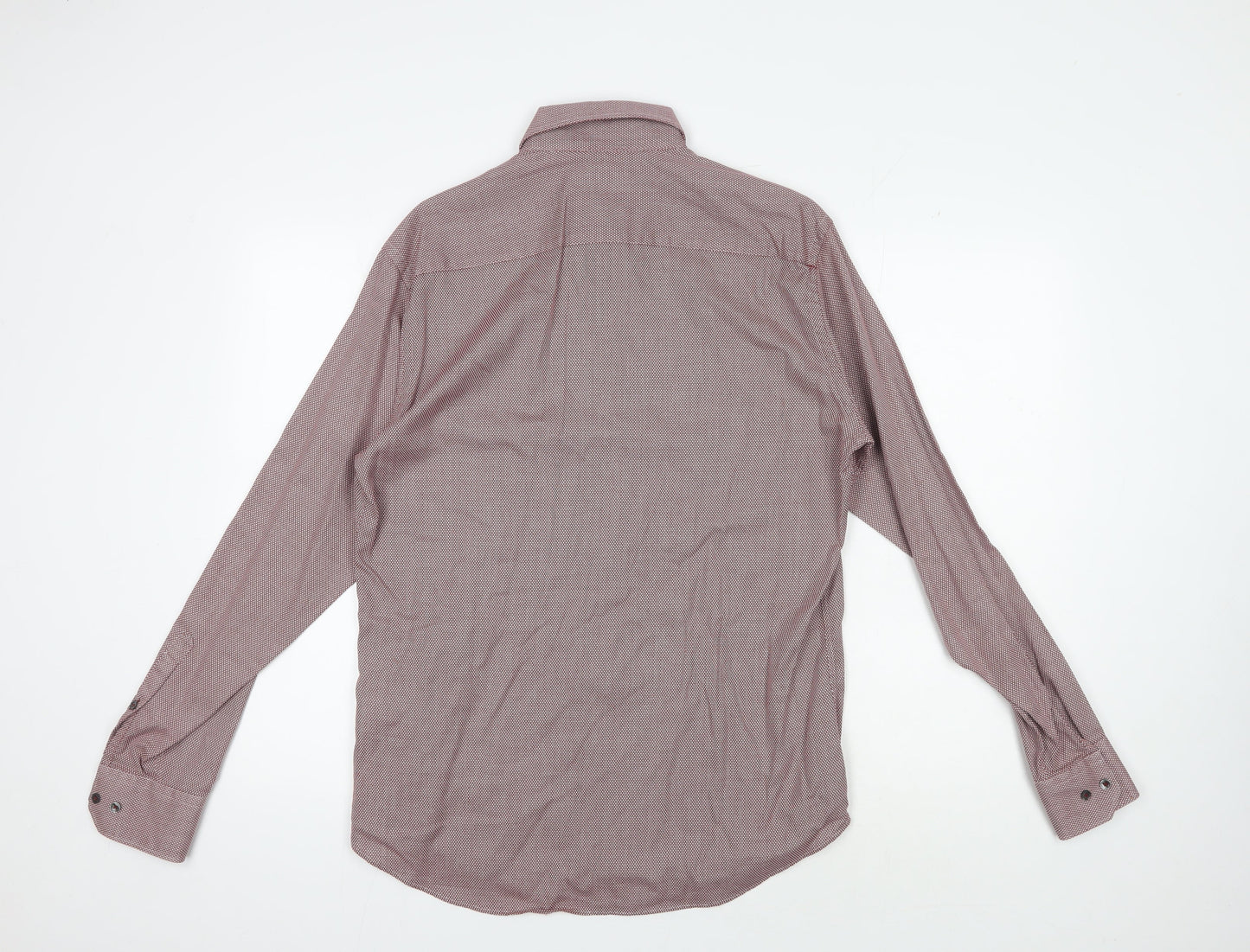 Jeff Banks Men's Red Geometric Shirt, Size M, Long Sleeve