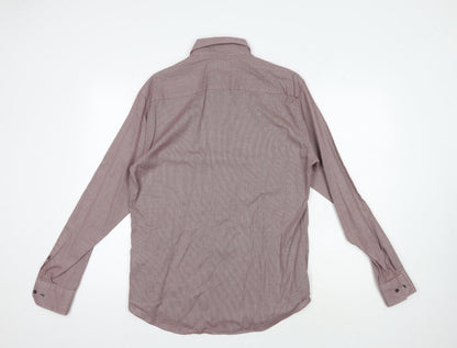 Jeff Banks Men's Red Geometric Shirt, Size M, Long Sleeve