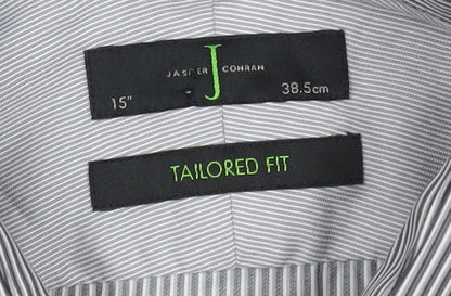 Jasper Conran Men's Grey Striped Classic Shirt 15