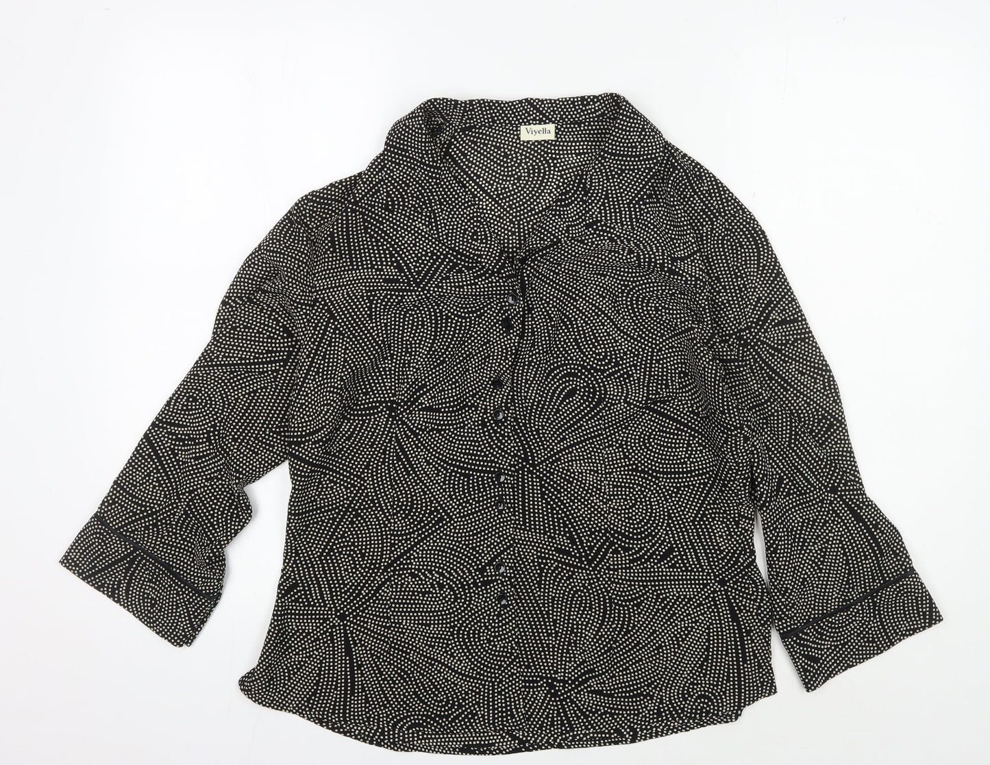 Womens UK Size 12 Viyella Black  Blouse