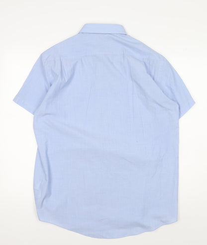 Thomas Nash Men's Blue Regular Fit Button-Up Shirt