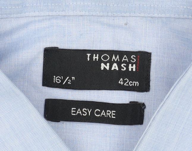 Thomas Nash Men's Blue Regular Fit Button-Up Shirt