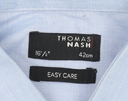 Thomas Nash Men's Blue Regular Fit Button-Up Shirt