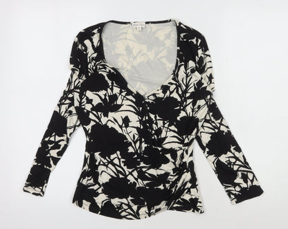 Womens UK Size 12 Phase Eight Black Wrap Blouse