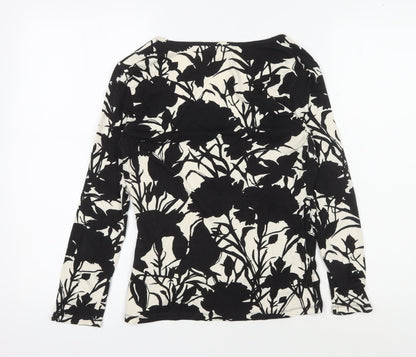 Womens UK Size 12 Phase Eight Black Wrap Blouse