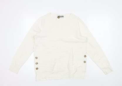 Womens UK Size M Oasis Ivory Pullover Jumper