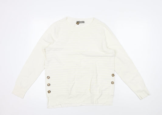 Womens UK Size M Oasis Ivory Pullover Jumper