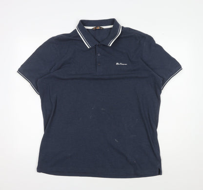 Ben Sherman Men's Polo shirt Blue, size XL.