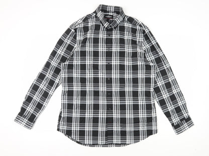 Express Men's Plaid Slim Fit Long Sleeve Shirt L
