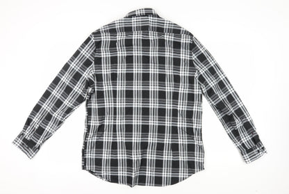 Express Men's Plaid Slim Fit Long Sleeve Shirt L