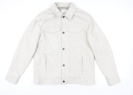 Mens UK Size L Marks and Spencer Beige Basic Jacket