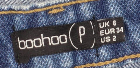 Boohoo Women's Light Blue Distressed Mom Jeans Size 6