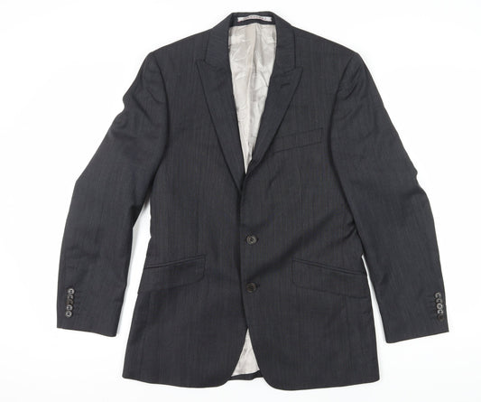 Alexandre Men's Grey Wool Suit Jacket 38R Regular Formal