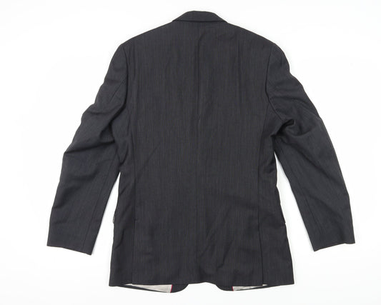 Alexandre Men's Grey Wool Suit Jacket 38R Regular Formal