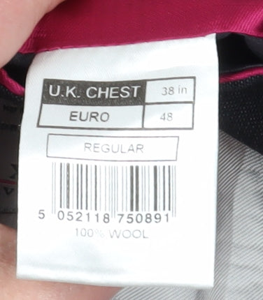 Alexandre Men's Grey Wool Suit Jacket 38R Regular Formal