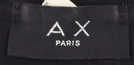 AX Paris Black T-Shirt, Unisex, Size S, Crew Neck