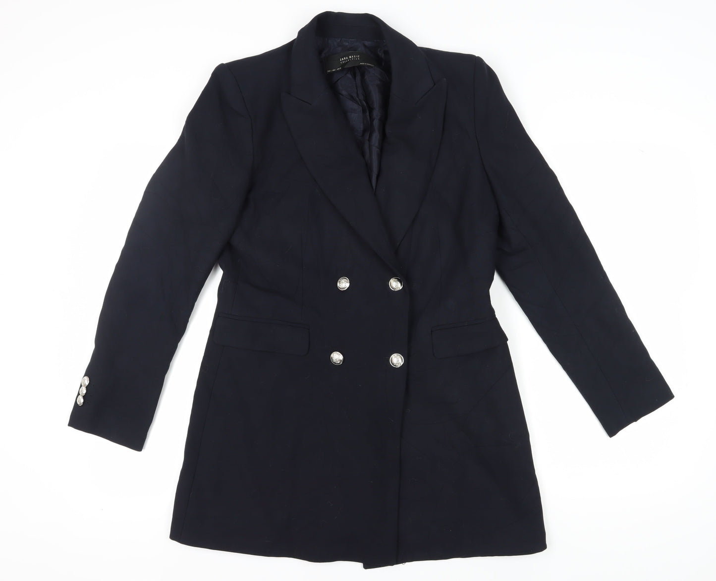 Zara Women's Blue Blazer, Regular Fit, Size 12