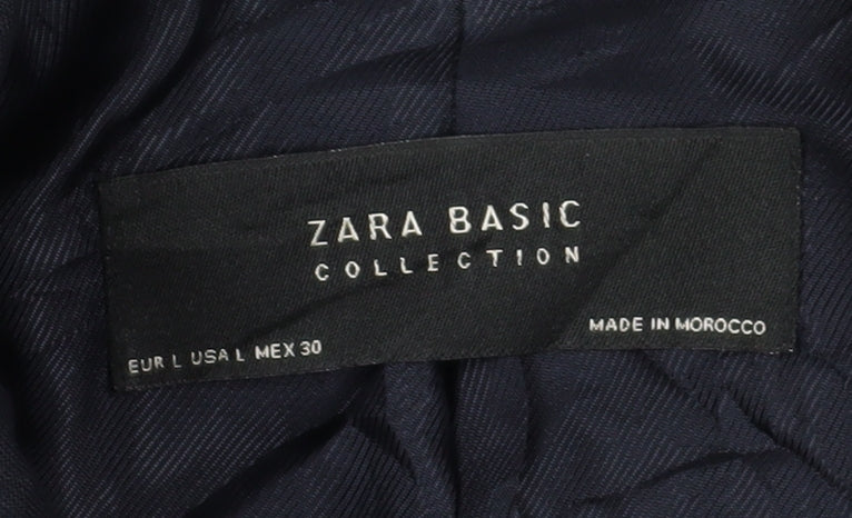 Zara Women's Blue Blazer, Regular Fit, Size 12