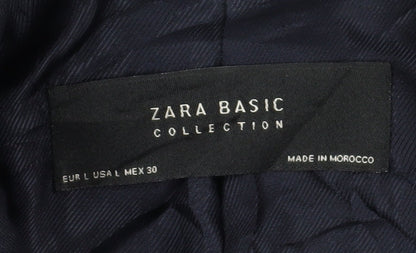 Zara Women's Blue Blazer, Regular Fit, Size 12