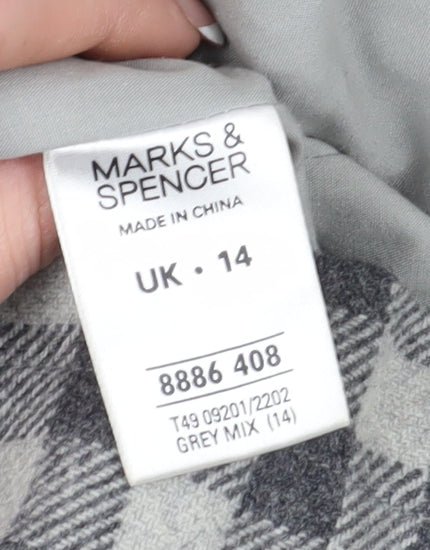Womens UK Size 14 Marks and Spencer Grey Overcoat