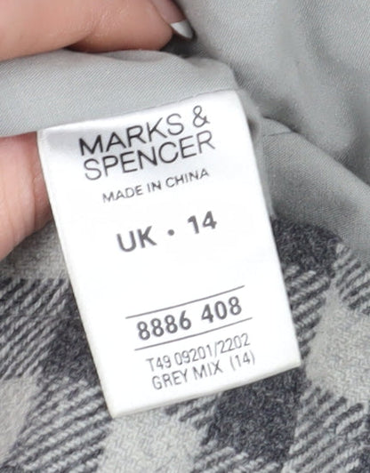 Womens UK Size 14 Marks and Spencer Grey Overcoat