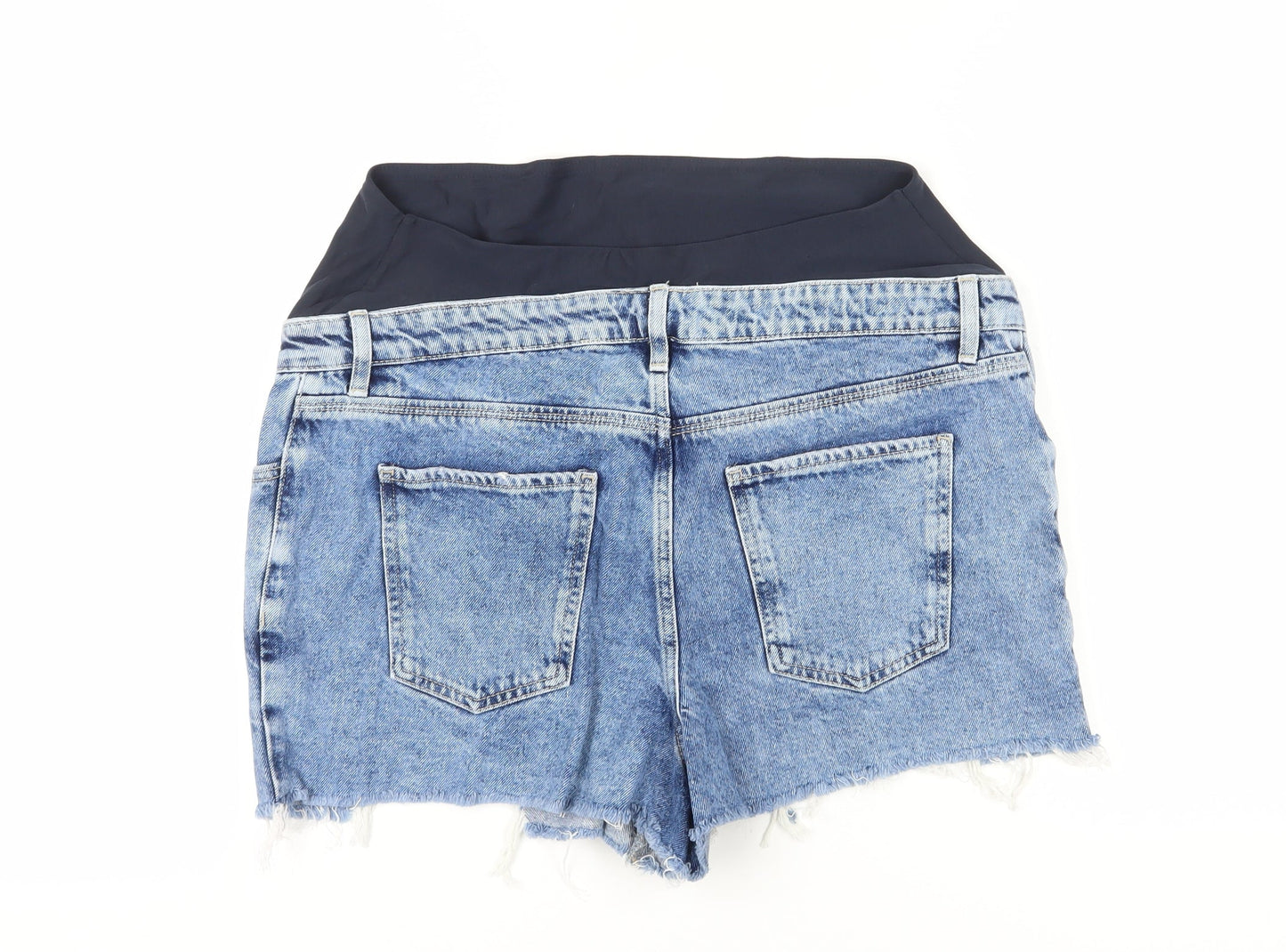New Look Maternity Cut-Off Shorts, Blue, Size 14