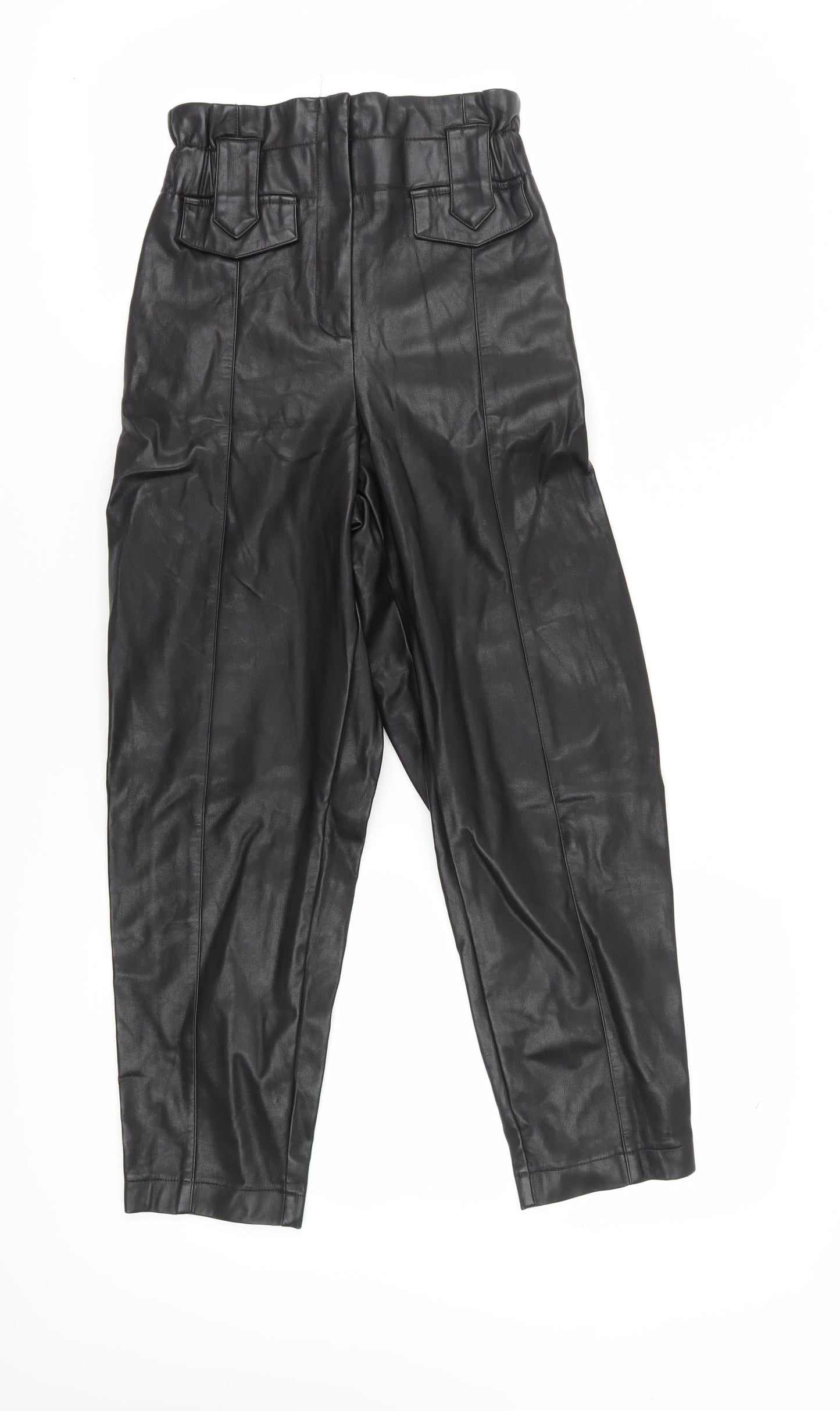 River Island Women's Black High Rise Trousers - Size 8R