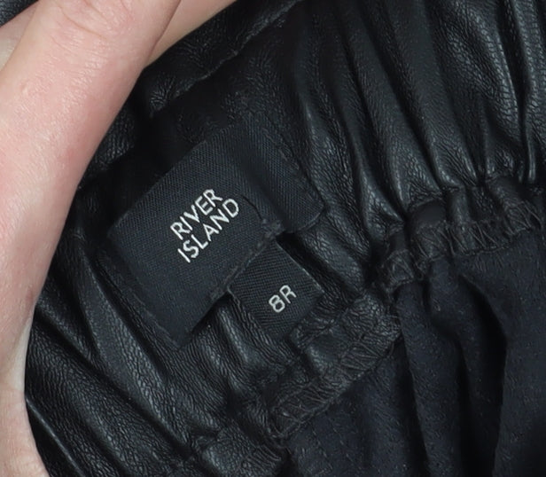 River Island Women's Black High Rise Trousers - Size 8R