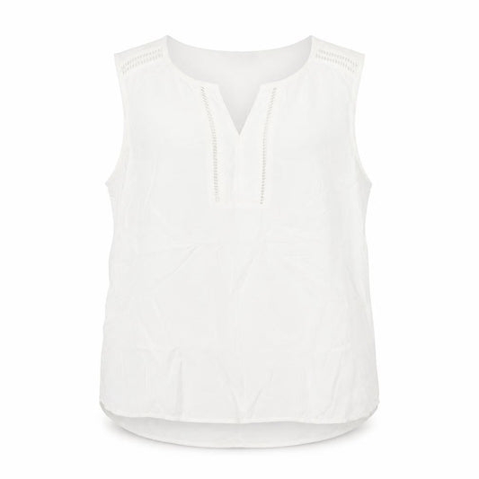 Front view of Yaya Women's White Sleeveless Blouse, size 12