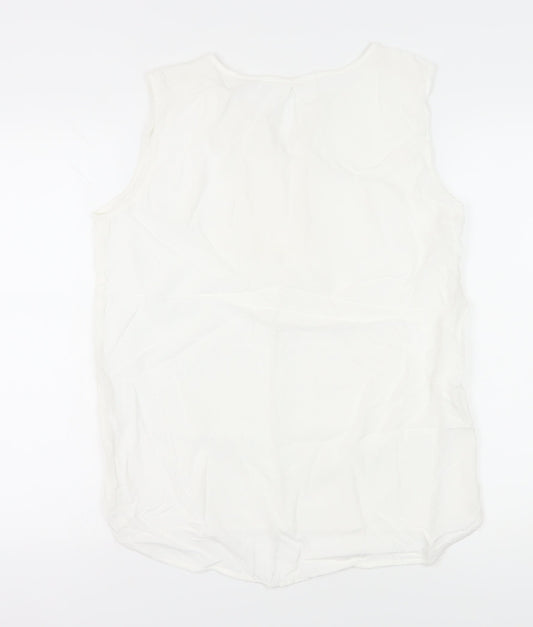 Womens UK Size 12 YAYA White Basic Blouse