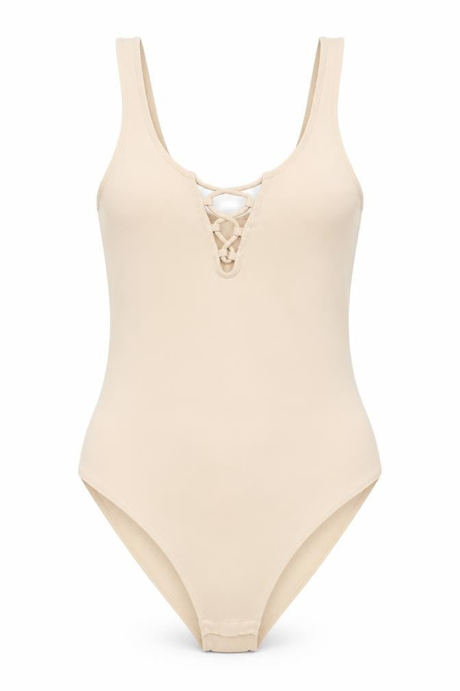 Womens UK Size S H&M One-Piece Beige Bodysuit