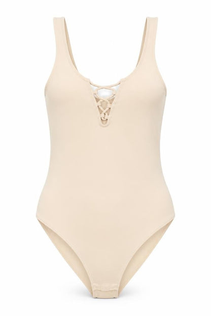 Womens UK Size S H&M One-Piece Beige Bodysuit