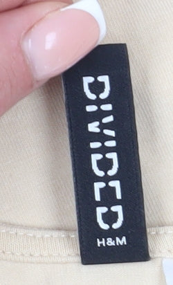 H&M Women’s Beige Bodysuit, Size S, Stretchy Jersey