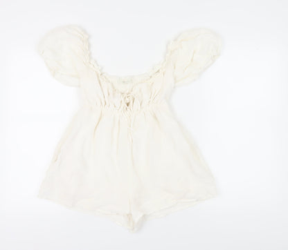 Urban Outfitters Women's Ivory S Playsuit Off the Shoulder