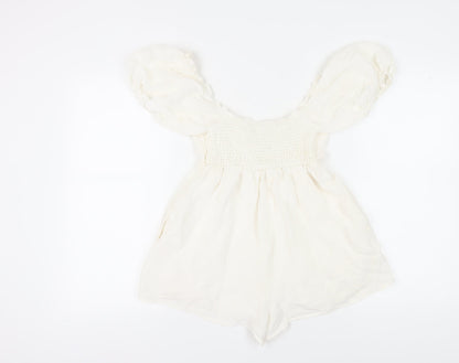 Urban Outfitters Women's Ivory S Playsuit Off the Shoulder