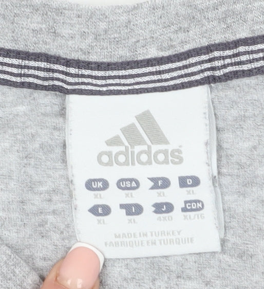 Adidas Men's Grey XL Short Sleeve Crew Neck T-Shirt