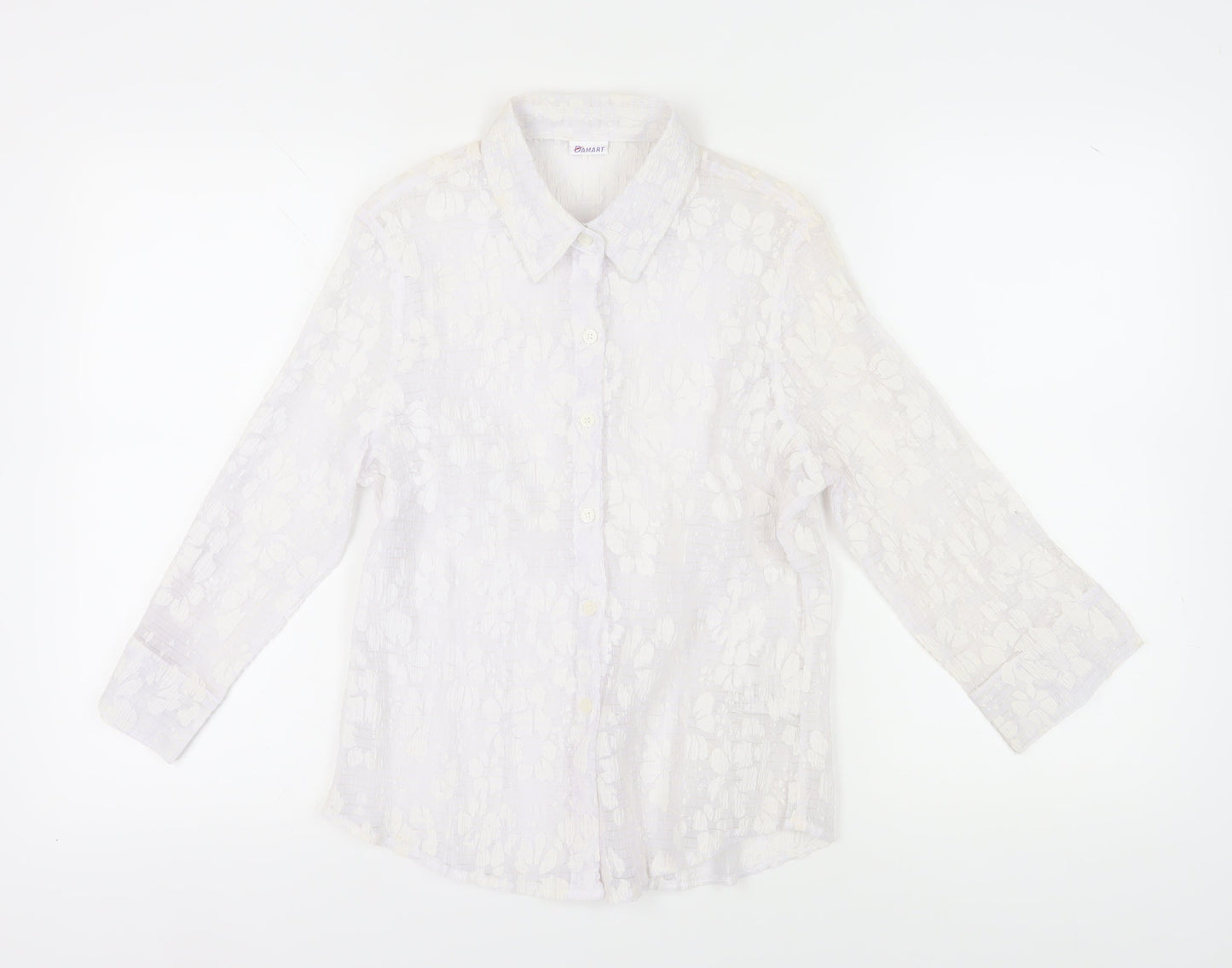 Womens UK Size 16 Damart White  Button-Up