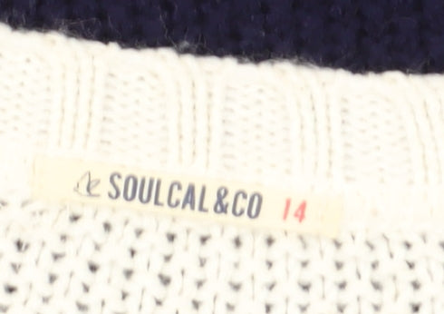Womens UK Size 14 SoulCal Multicoloured Pullover Jumper