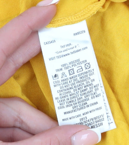 Womens UK Size XS Ted Baker Yellow  Blouse