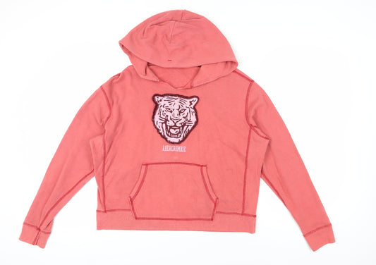 Abercrombie & Fitch Pink M Hoodie with Tiger Logo