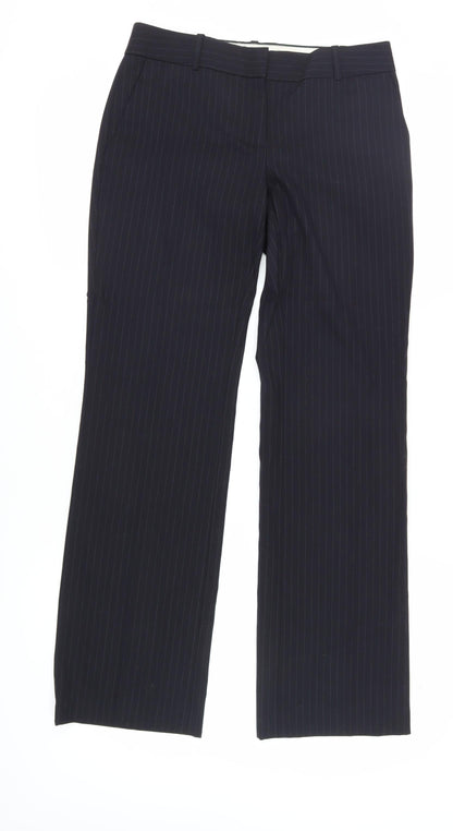J.Crew Women's Black Wool Pinstripe Trousers, Size 4