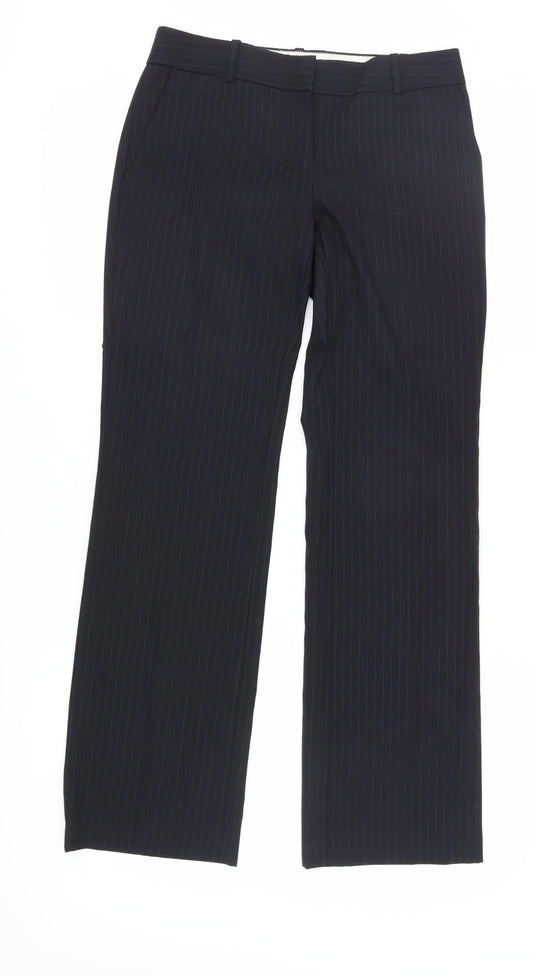 J.Crew Women's Black Wool Pinstripe Trousers, Size 4