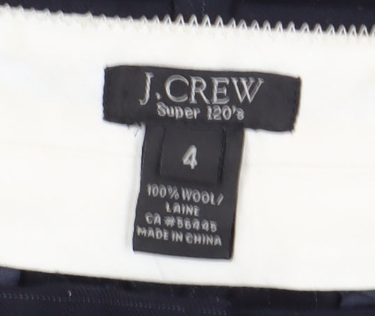 J.Crew Women's Black Wool Pinstripe Trousers, Size 4