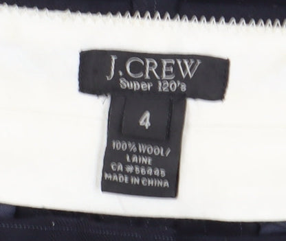 J.Crew Women's Black Wool Pinstripe Trousers, Size 4
