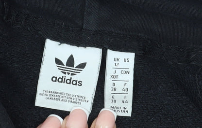 Adidas Unisex Black Pullover Hoodie, Size 12, Sporty Logo