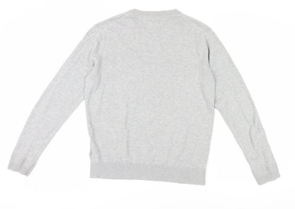 Tommy Hilfiger Men's Grey Pullover Jumper, M, Cotton Blend