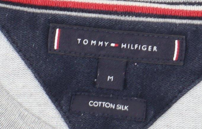 Tommy Hilfiger Men's Grey Pullover Jumper, M, Cotton Blend