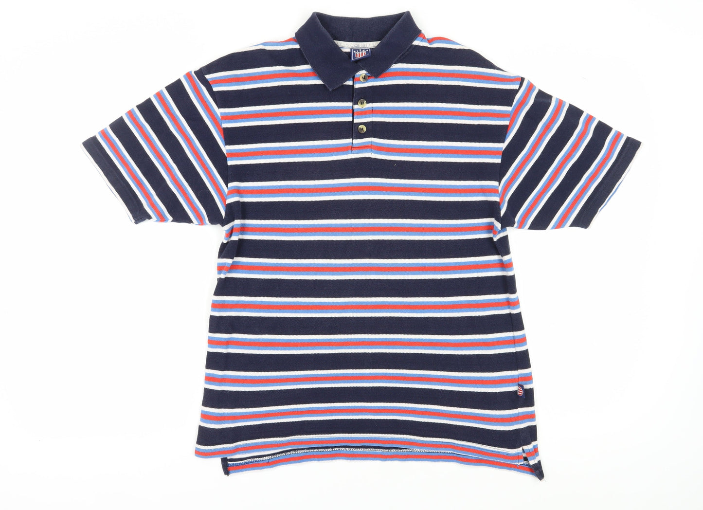SITKA Men's Multicoloured Striped Polo Shirt S