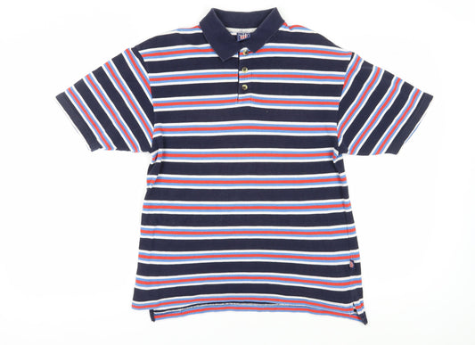SITKA Men's Multicoloured Striped Polo Shirt S