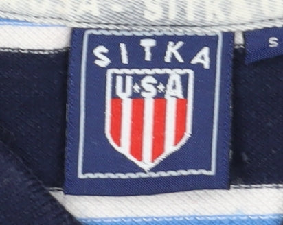 SITKA Men's Multicoloured Striped Polo Shirt S